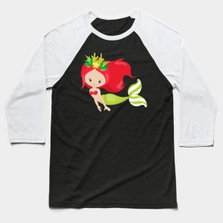 Christmas Mermaid Baseball T-Shirt